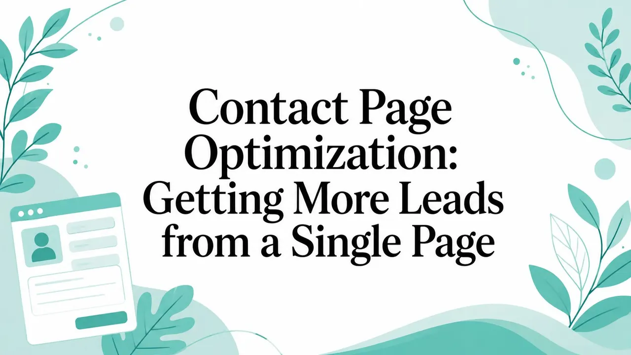 Contact Page Optimization: Getting More Leads from a Single Page