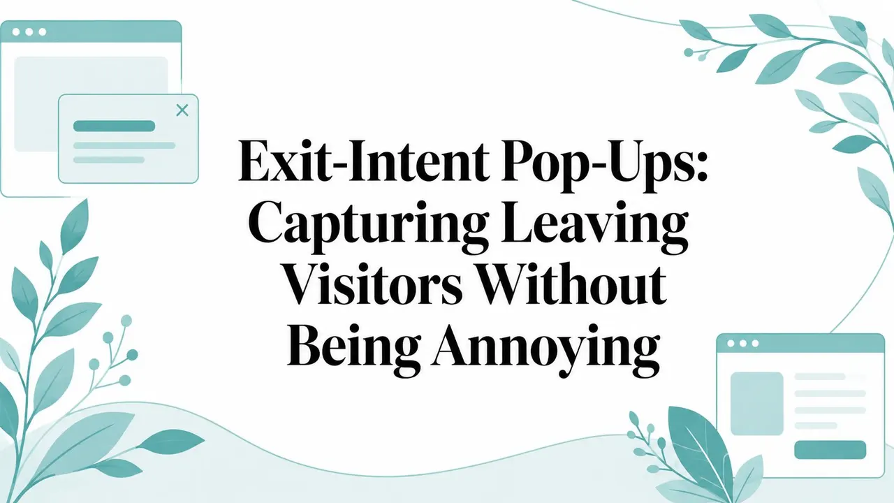 Exit-Intent Pop-Ups: Capturing Leaving Visitors Without Being Annoying