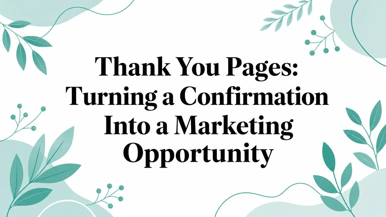 Thank You Pages: Turning a Confirmation Into a Marketing Opportunity