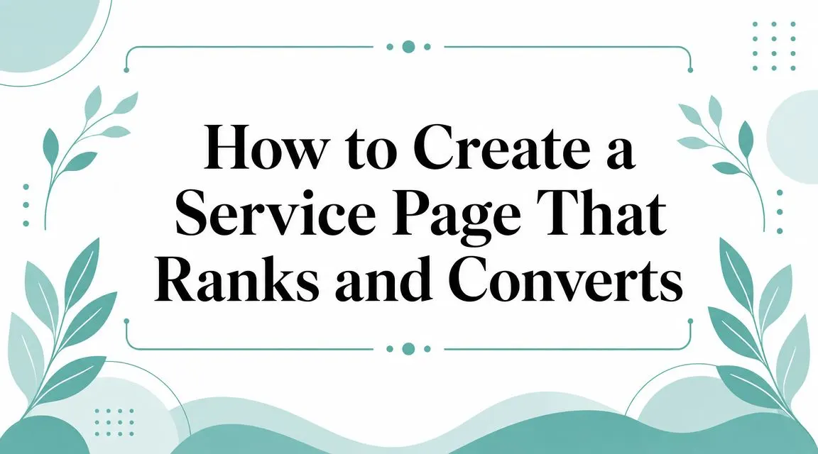 How to Create a Service Page That Ranks and Converts